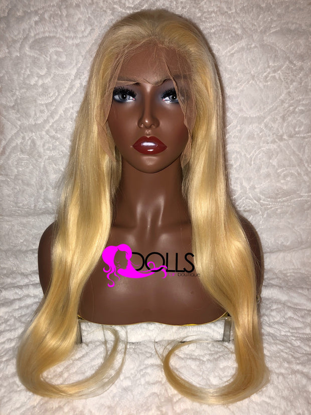 Full Lace Platinum Blonde Straight Wig